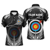 Maxcorners Personalized Archery Colorful Thunder Lightning Men Polo Shirts Custom Archery 3D Target Shirts
