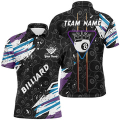 MaxCorners Crown 8 Ball Pool Customized Name 3D Billiard Polo Shirt For Men