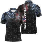 Maxcorners Personalized Vintage Smoke Us Flag Archery 3D Polo Shirts For Men, Archery Bows Pattern Jerseys