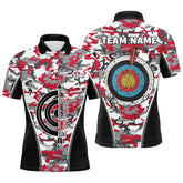 Maxcorners Personalized Red Camo Target Archery Polo Shirts For Men Archery Jerseys Custom Archery Team Shirts