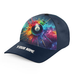 Maxcorners Billiard Colorful Painted 8 Ball Personalized Name 3D Cap