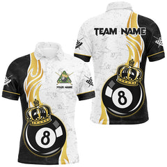 Maxcorners Personalized 8 Ball Pool Crown Billiard Shirts For Men Custom Pool Jerseys Billiard Team Shirts