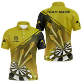 Maxcorners Personalized Yellow Dart Jerseys Polo & Quarter Zip Shirt For Men Custom Dart Shirts Team Uniform MT0609