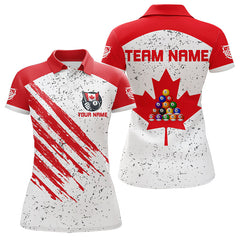 Maxcorners White Grunge Canada Flag Custom Billiard Shirts For Men And Women Patriotic Team Player Pool Jerseys