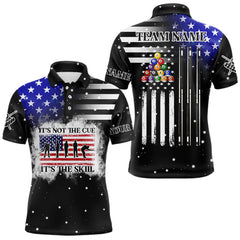 Maxcorners It'S Not The Cue It'S The Skill Custom American Flag Men Billiard Shirt Funny Billiard Jersey|Black