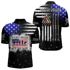 Maxcorners It'S Not The Cue It'S The Skill Custom American Flag Men Billiard Shirt Funny Billiard Jersey|Black