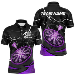 Maxcorners Purple Dartboard Frozen Ice Darts Shirt For Men Custom Darts Jersey Team Polo & Quarter Zip TU1011
