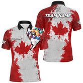 Maxcorners Canadian Leaf Billiard Balls Pool Billiard Jersey Customized Name, Team Name 3D Polo Shirt