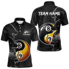Maxcorners Funny Yin Yang Eyes Of Wolf Billiard Shirts For Men Custom 8 & 9 Ball Billiard Jersey | Black MT2407