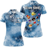 Maxcorners Snowflake Pattern Billiard Jersey Multicolor Option Customized Name, Team Name 3D Shirt