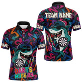 Maxcorners Darts Mode On Funny Shark Graffiti Style Custom Dart Shirts For Men, Dart Jersey Best Darts Outfit LM1625