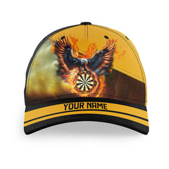 Maxcorners Darts Eagle Flying On Personalized Name 3D Cap
