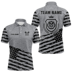 Maxcorners Personalized Grey US Flag Darts Shirt For Men Custom Darts Jersey, Darts Tournament Team Shirts TU3009