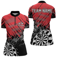 Maxcorners Black And Red Grunge Darts Shirts For Men Custom Dart Team Jerseys OutfitMT0306