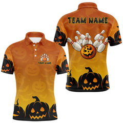 Maxcorners Personalized Orange Funny Bowling Halloween Shirt For Men Custom Bowling Team Jersey Outfit LM0210