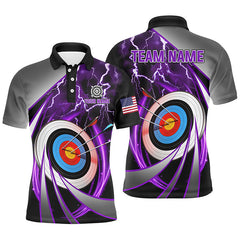 Maxcorners Personalized Mandala Flower Archery Target Custom Men Archery Polo Shirts, Archery Jerseys