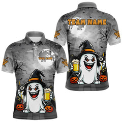 Maxcorners Funny Ghostly Beer Halloween Billiard Shirt For Men Custom Halloween Gifts For Pool Player TU0710