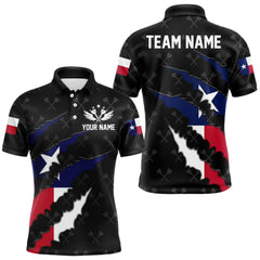 Maxcorners Personalized Texas Flag Darts Pattern Polo & 1/4 Zip For Men Custom Texas Darts Team Jerseys LM0412