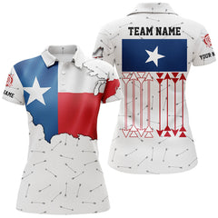 Maxcorners Personalized Patriotic Texas Flag Archery Men Polo & Quarter-Zip Shirts Archery Team Uniform Shirts