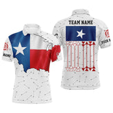 Maxcorners Personalized Patriotic Texas Flag Archery Men Polo & Quarter-Zip Shirts Archery Team Uniform Shirts