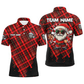 Maxcorners Funny Christmas Santa Custom Red Plaid Pattern Darts Jersey Multicolor Option Customized Name, Team Name 3D Shirt