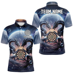 Maxcorners Personalized Dragon Darts Shirt For Men Custom Dragon Darts League Team Jersey Polo & 1/4 Zip TU2309