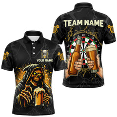 Maxcorners Funny Darts And Beer Grim Reaper Darts Shirt For Men Custom Drinking Darts Team Jersey Outfit LM2509