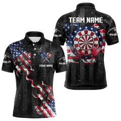 Maxcorners Personalized American Flag Men's Darts Shirts Custom Name & Team Darts Jersey LM2509