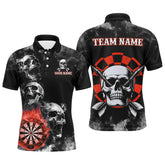 Maxcorners Personalized Red Darts Smoke Skull Dart Shirts Custom Darts Board Fire Flame Dart Team Jersey