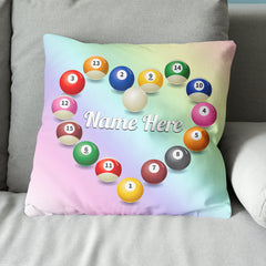 Maxcorners Customized Billiard Balls Heart Shape Pillow