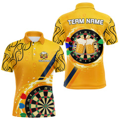 Maxcorners Personalized Funny Beer Tribal Darts Shirt For Men Custom Drinking Dart Team Jersey Polo & 1/4 Zip TU0812