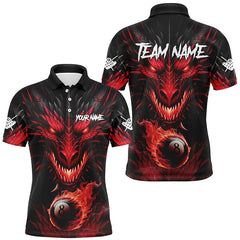Maxcorners Personalized Dragon 8 Ball Fire Flame 3D Billiard Shirts, Billiard League Team Jerseys