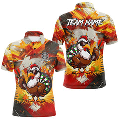 Maxcorners Personalized Funny Turkey Dartboard Shirt For Men Custom Thanksgving Darts Jersey, Darts Gift LM0412