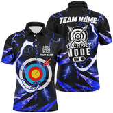 Maxcorners Personalized Us Flag Archery Bow And Arrow Fire 3D Polo Shirts For Men, Custom Archery Team Jerseys