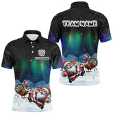 Maxcorners Funny Santa And Turkey Playing Darts Darts Jersey Multicolor Option Customized Name, Team Name 3D Shirt