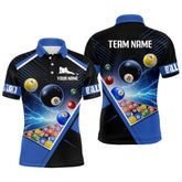 Maxcorners Customized Blue Thunder Lightning Strike Billiard Shirt For Men& Women, Billiard Team Shirt Pool Jerseys