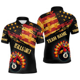 Maxcorners Funny Turkey Retro Autumn American Flag Billiard Jersey Multicolor Option Customized Name, Team Name 3D Shirt