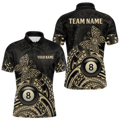 Maxcorners Custom Black And Gold Tribal Butterfly Billiard Shirts For Men | 8 Ball Pool Team Jerseys LM2608