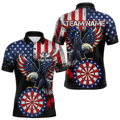 Maxcorners Personalized Patriotic Eagle Dartboard Jersey For Men Custom American Flag Darts Team Shirt LM1809