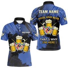 Maxcorners Billiard Pool And Beer That's Why I'm Here Polo & 1/4 Zip For Men Custom Funny Billiard Jersey LM1809