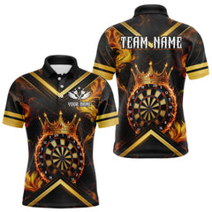 Maxcorners Black And Gold Dartboard Crown Darts Shirt For Men Custom Dart Jerseys Team Polo & 1/4 Zip TU1711