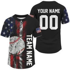 Maxcorners Personalized US Flag Baseball Jerseys Custom Patriotic Baseball Jersey For Men & Newborns LM2608