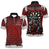 Maxcorners Brick-Wall Fierce Bulldog Men's Darts Team Shirt - Personalized Name For Players LM1506