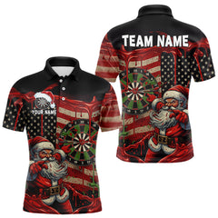 Maxcorners Custom Santa Dripping Dartboard Christmas Men Darts Polo Shirt US Flag Xmas Dart Jerseys LM1411