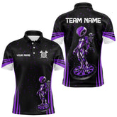 Maxcorners Custom Purple Alien And Dartboards Dart Polo Shirts For Men, Dart Team Jerseys LM1008