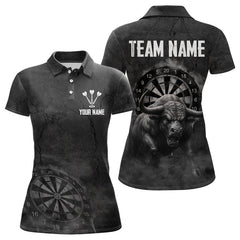 Maxcorners Custom Men's Darts Shirt With Shadow Bison & Cracked Stone Texture, Darts Jersey