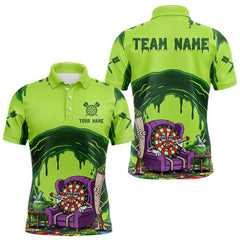 Maxcorners Funny Smoking Dartboard Green Dripping Custom Polo Darts Polo Shirt Dart Jerseys LM1411