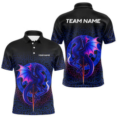 Maxcorners Colorful Gradient Dragon Dartboard Blue Men's Darts Shirt - Custom Name & Team Jersey LM3006