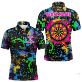 Maxcorners Custom Colorful Dartboard Funny Dart Polo Shirts For Men, Dart Team Jerseys LM2007