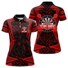 Maxcorners Custom Red Dragron With Dartboards Dart Shirts For Men, Dart Team Jerseys LM243